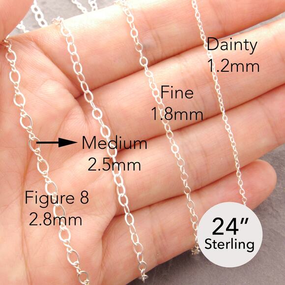 Megu's Attic Jewelry - 24” Thick Chain Necklace, silver necklace, heavy chain, simple chain 46-1sm-sp